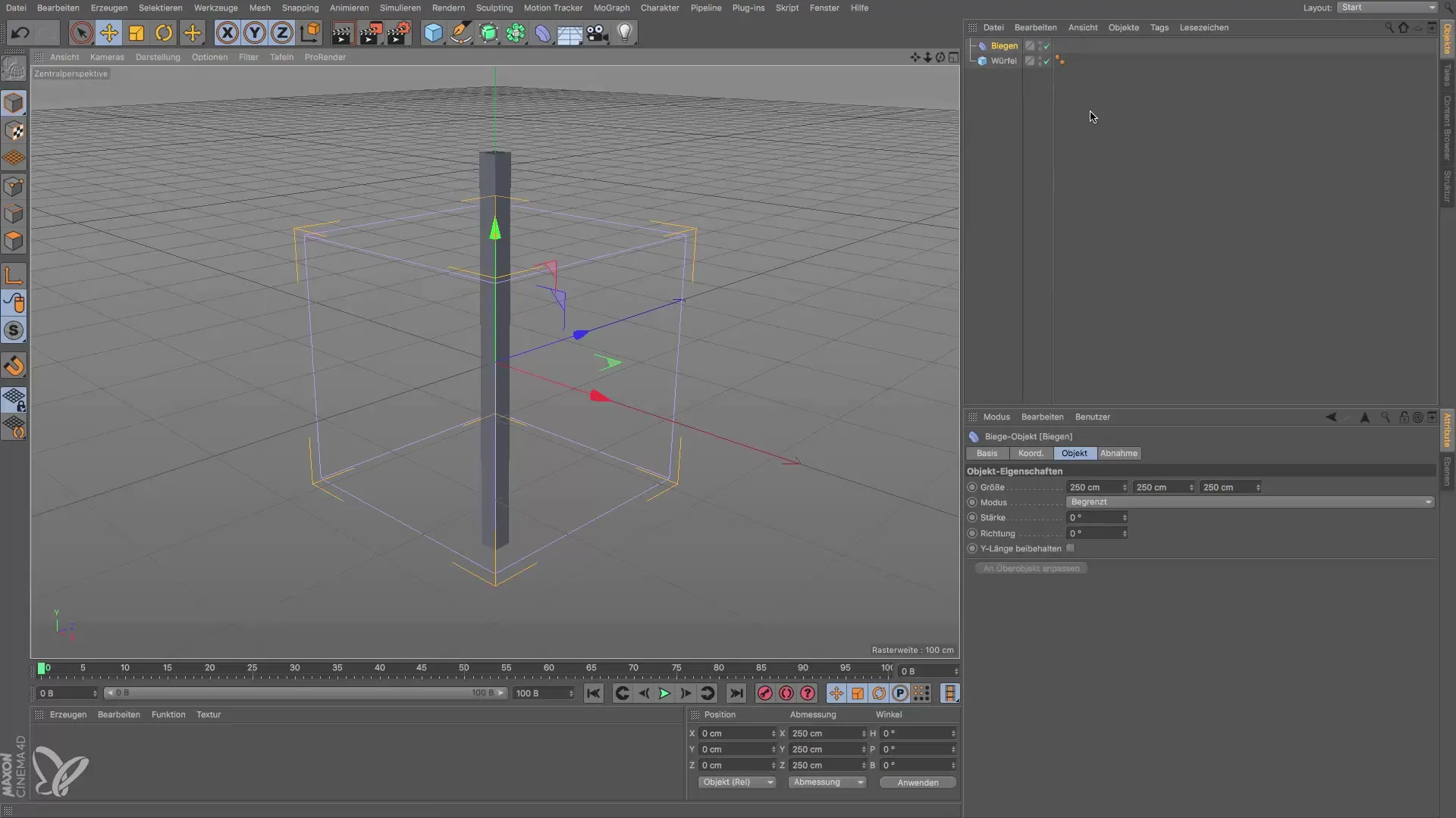 Effectively use bend and twist deformers in Cinema 4D