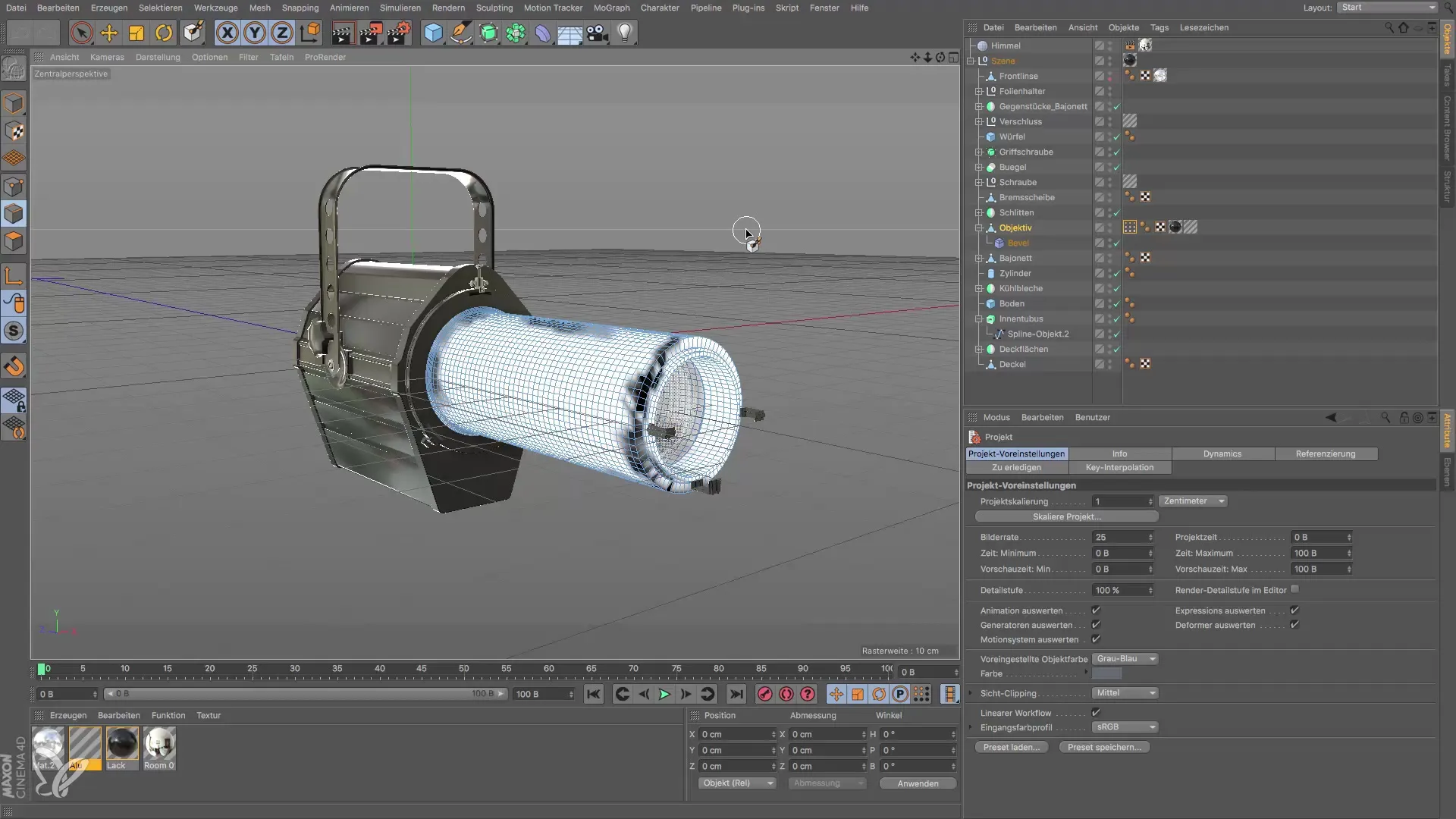 Lighting in Cinema 4D: Design floor and lighting