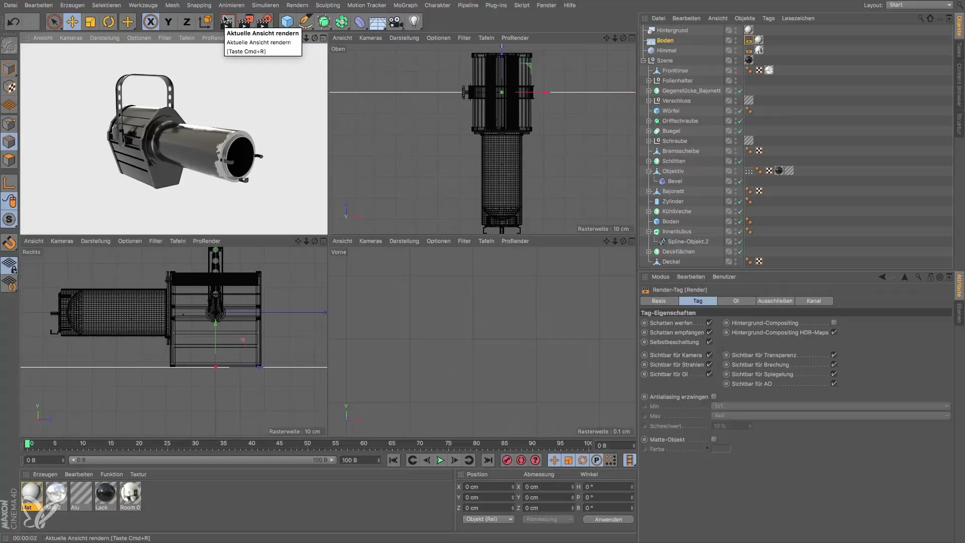 Lighting in Cinema 4D: Designing the floor and lighting
