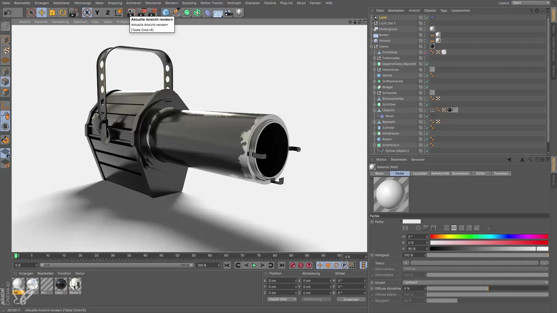 Lighting in Cinema 4D: Designing the floor and lighting