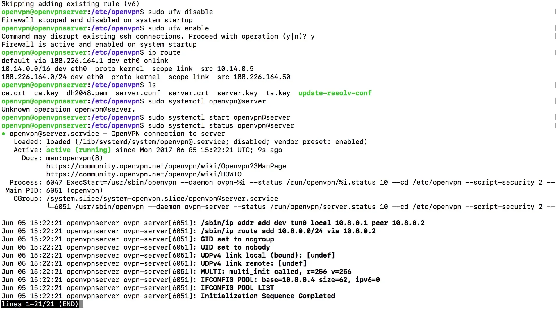 Iniciar el servicio OpenVPN y verificar – guía paso a paso
