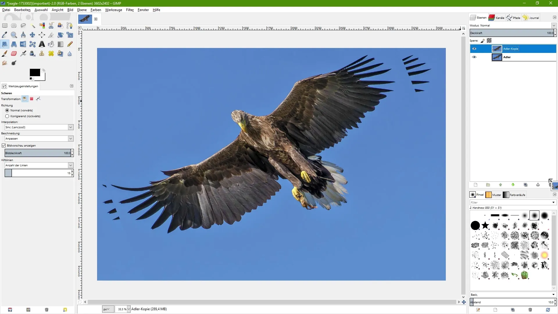 Strumento di taglio in GIMP – Immagini efficacemente inclinare