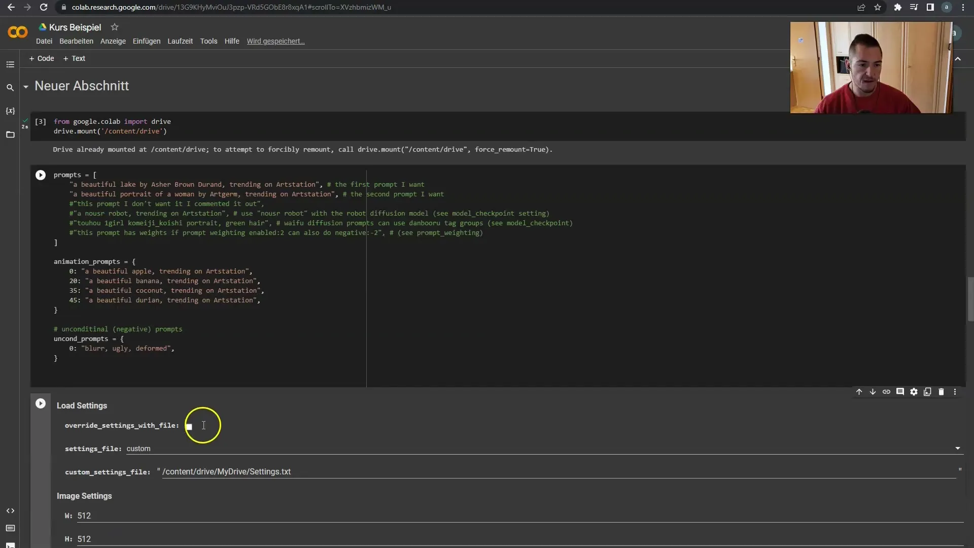Diffusione stabile di Deforum: Utilizzo efficace delle impostazioni di Prompt e Batch
