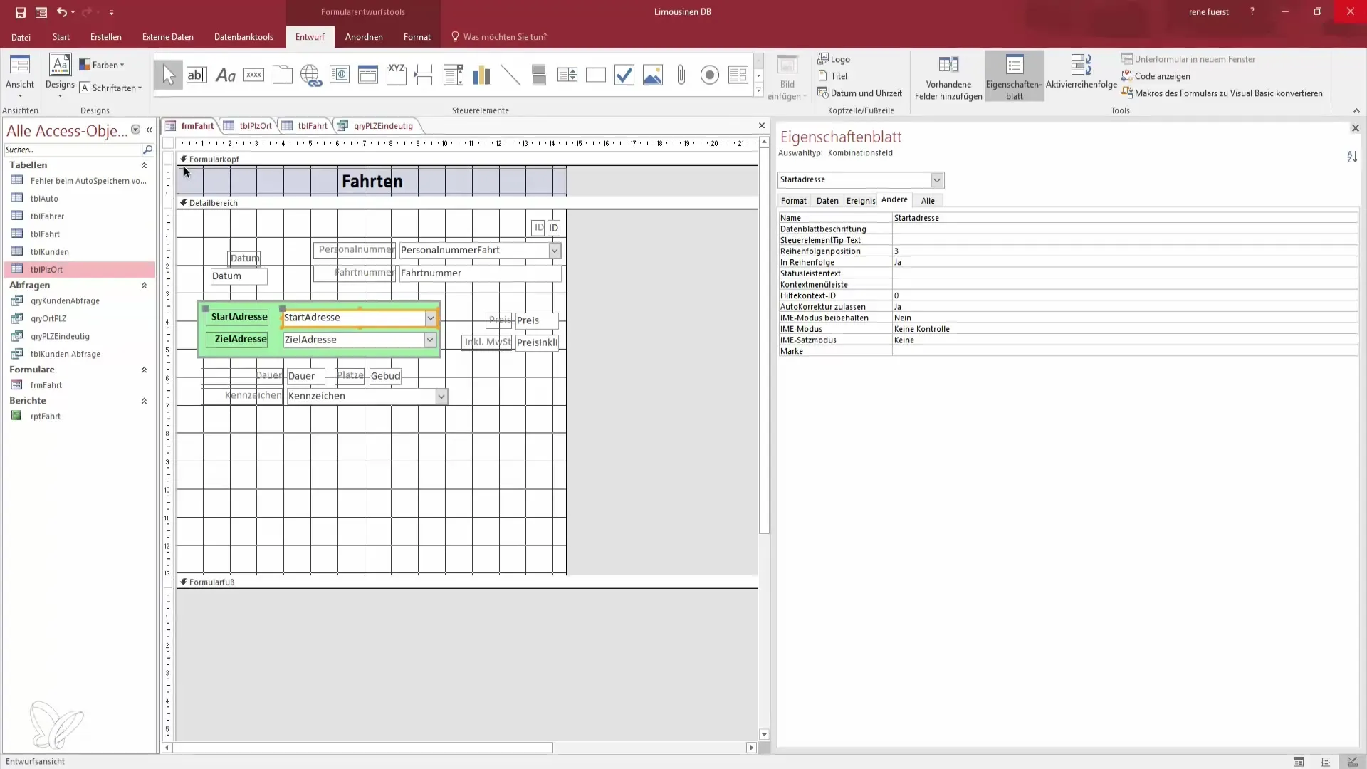 Schede in Access – Organizzazione ottimale del modulo