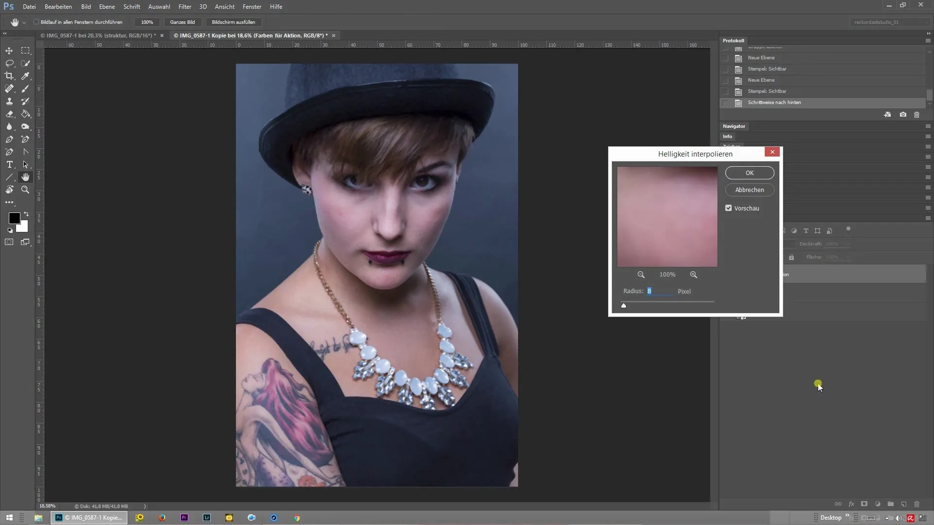 Efficiënte hulpmiddelen voor frequentie scheiding in Photoshop