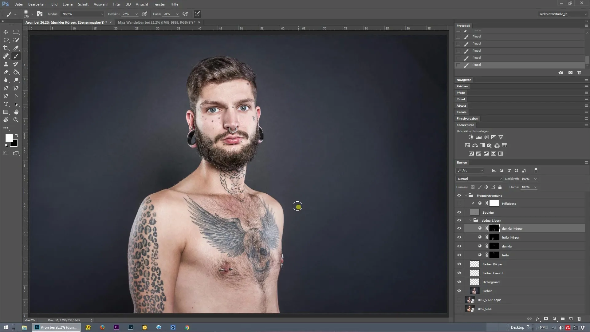 Highlighting eyes with radiant - frequency separation in Photoshop