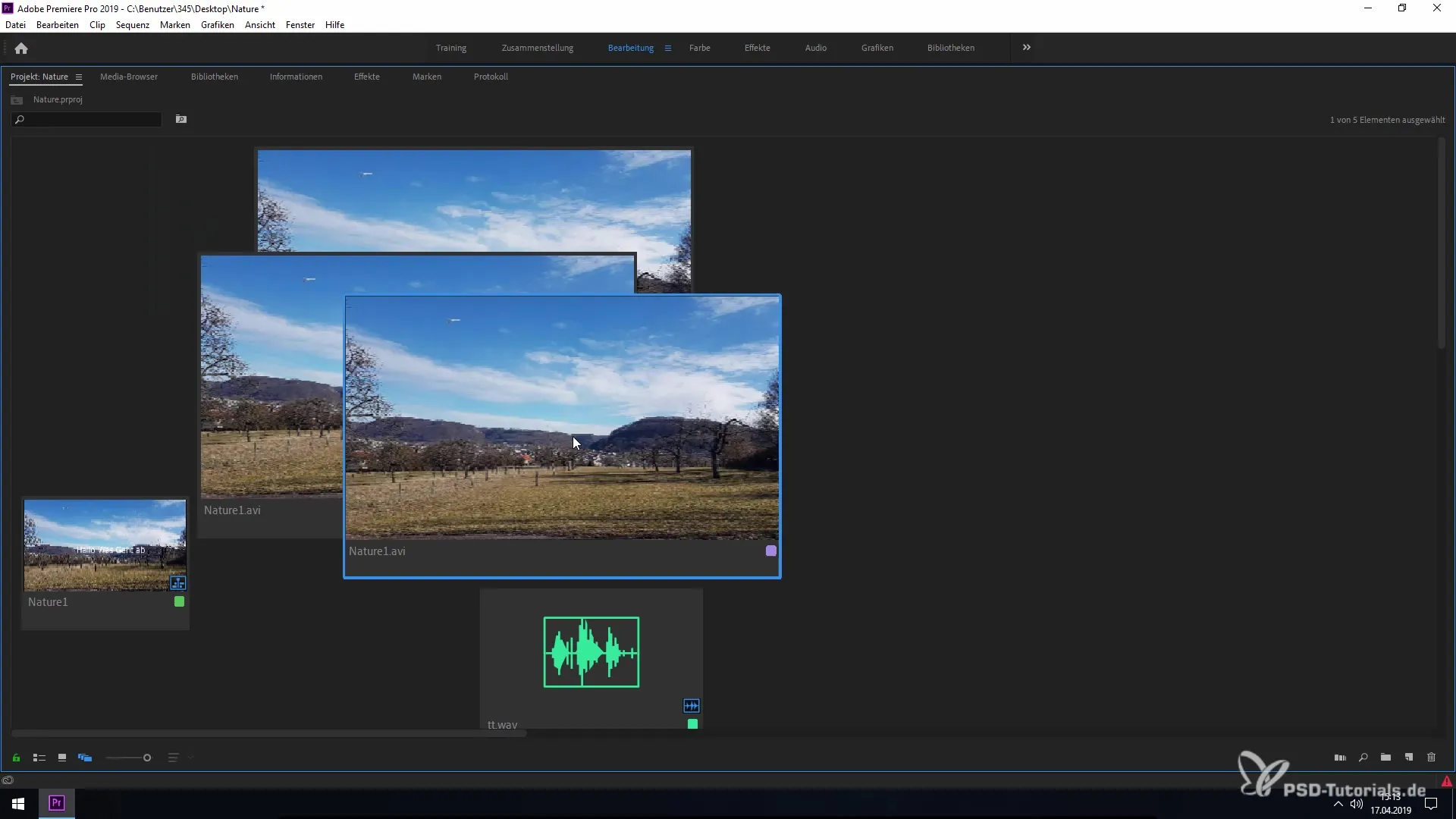 Utilizzare la Freiformansicht in Premiere Pro CC 2019