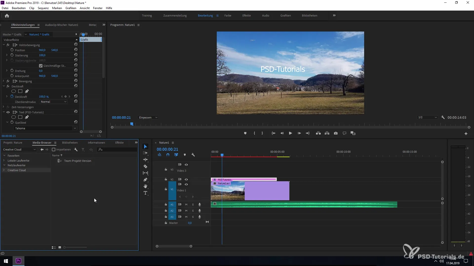 Utilizzare la Freiformansicht in Premiere Pro CC 2019