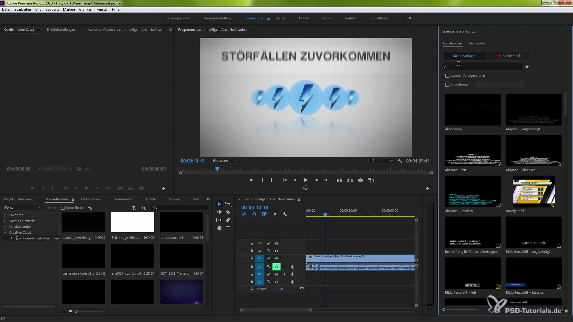Gestire efficacemente i modelli di animazione in Premiere Pro CC 2018