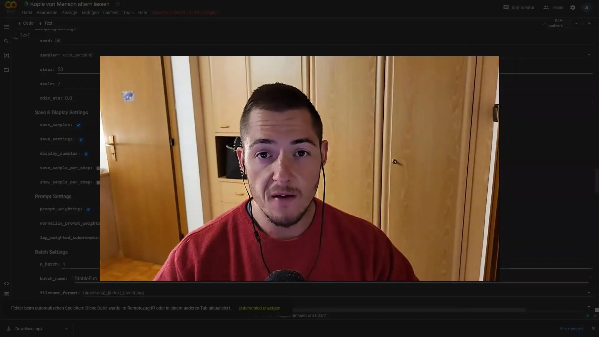 Оптимизация создания видео с использованием стабильной диффузии Deforum