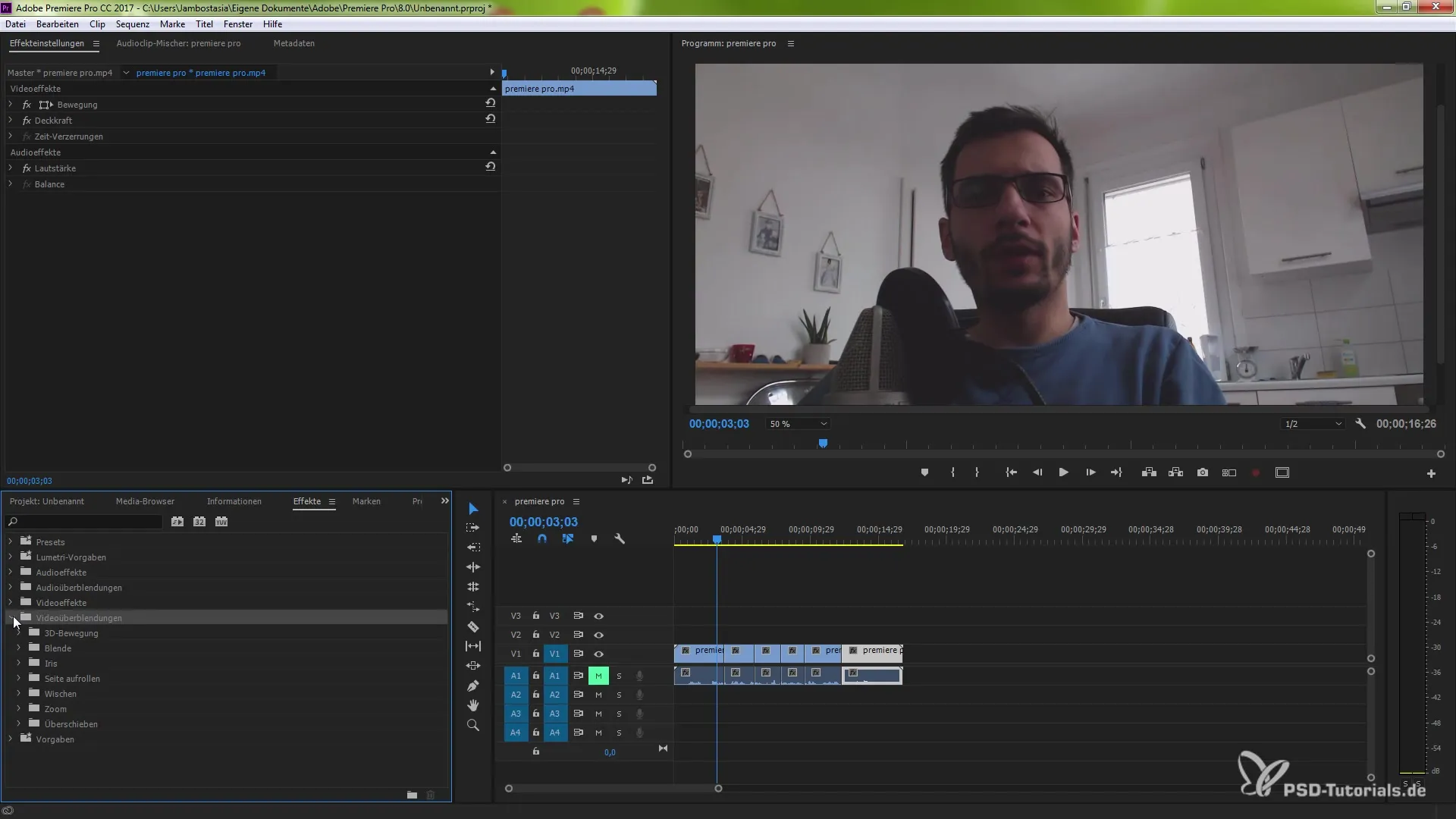 Bezšvíkové prechody v interview nahrávkach s Premiere Pro CC 2015