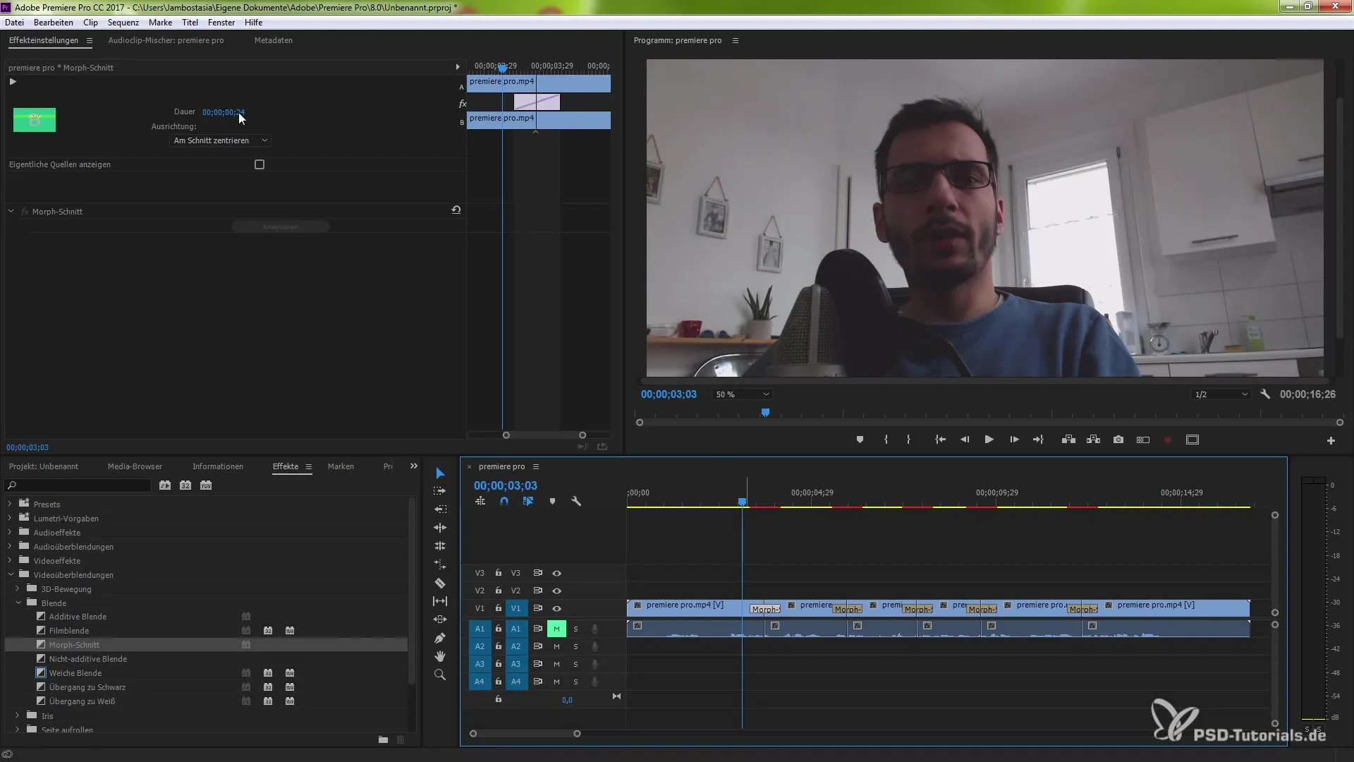Bezproblémové prechody v interview nahrávkach s Premiere Pro CC 2015
