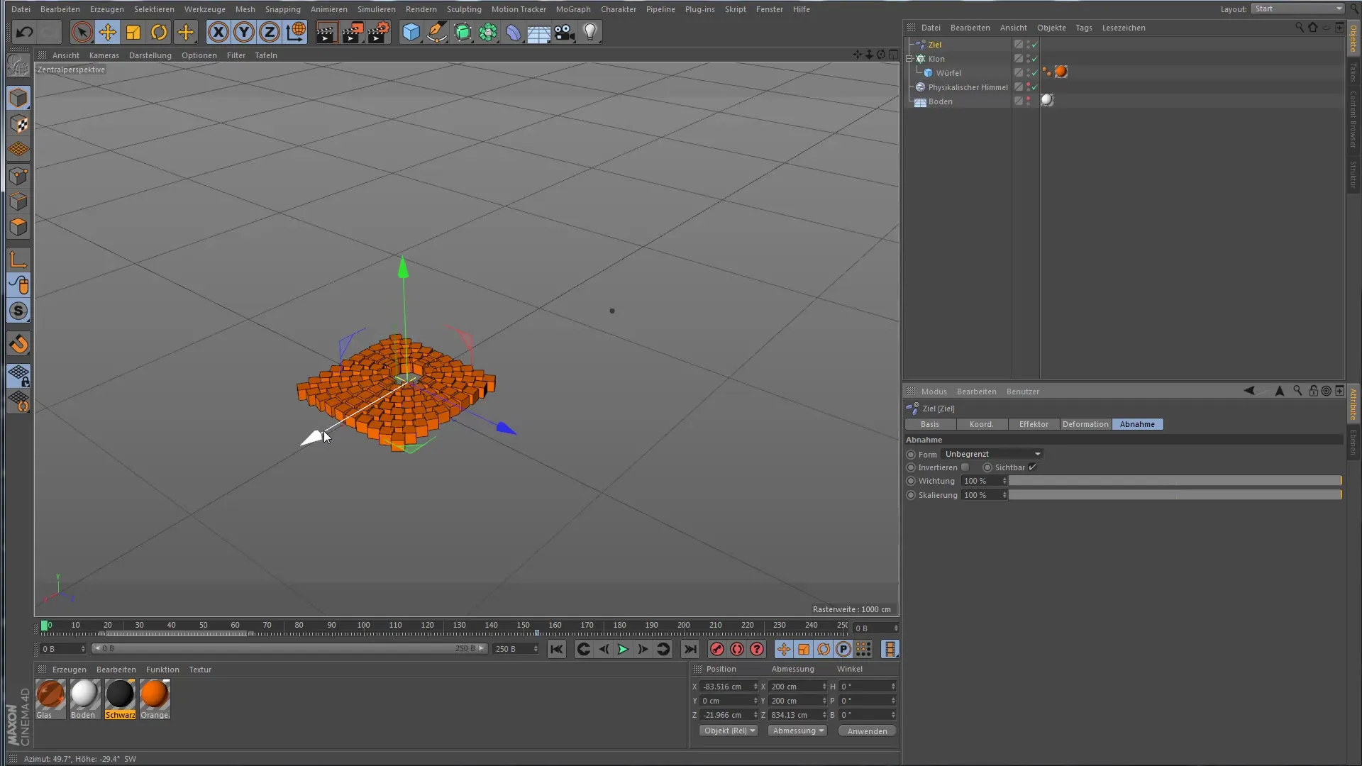 Utilizzare il target-effector in Cinema 4D per animazioni creative