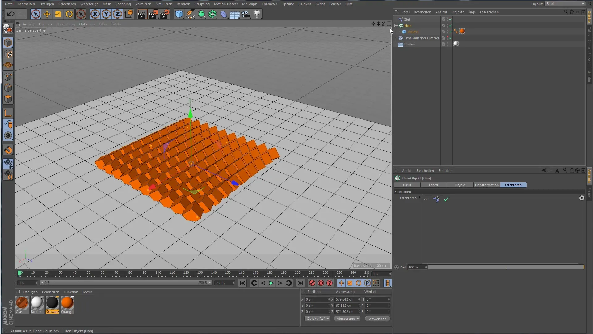 Utilizzare il Ziel-Effektor in Cinema 4D per animazioni creative