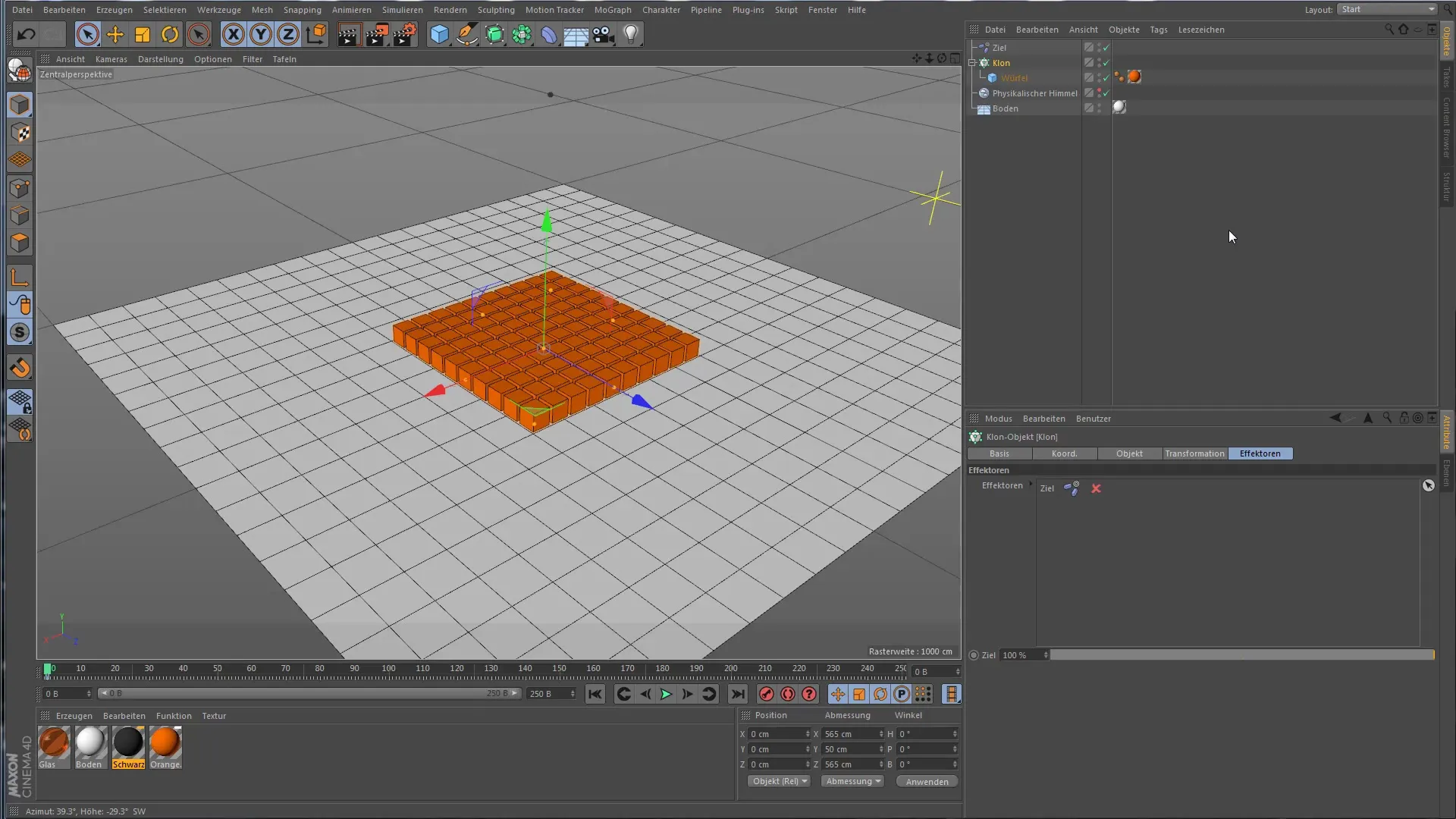 Utilizzare il Ziel-Effektor in Cinema 4D per animazioni creative
