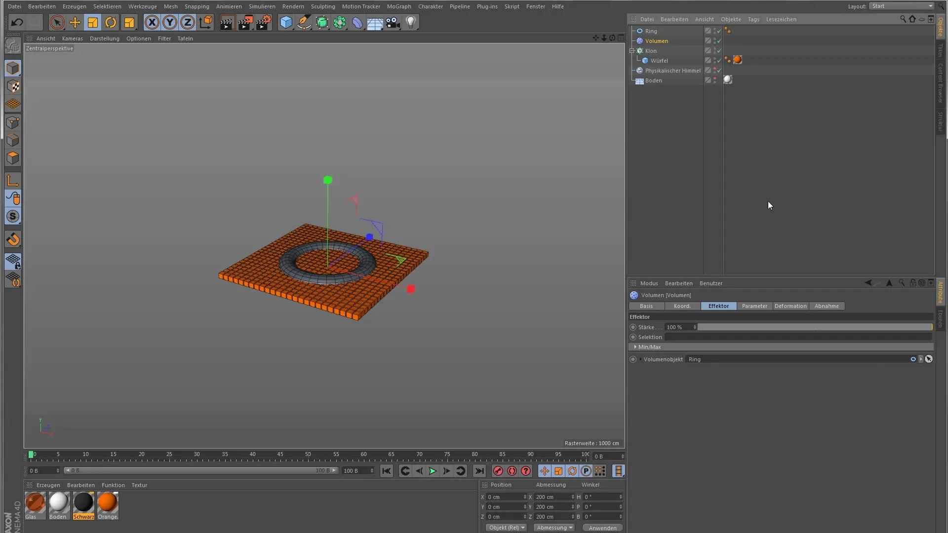 Utilizzare efficacemente il Volumen-Effektor in Cinema 4D