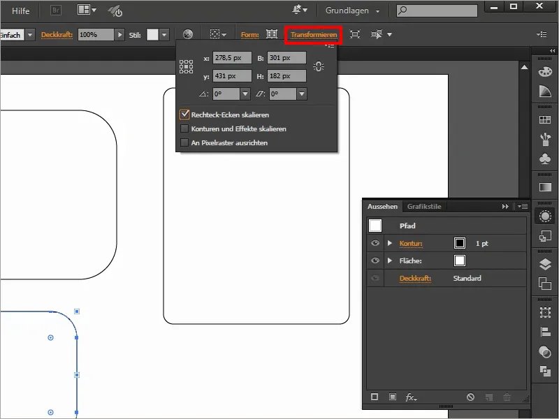 Patarimai ir gudrybės Adobe Illustrator programai: Suapvalinti kampus - trys galimybės.