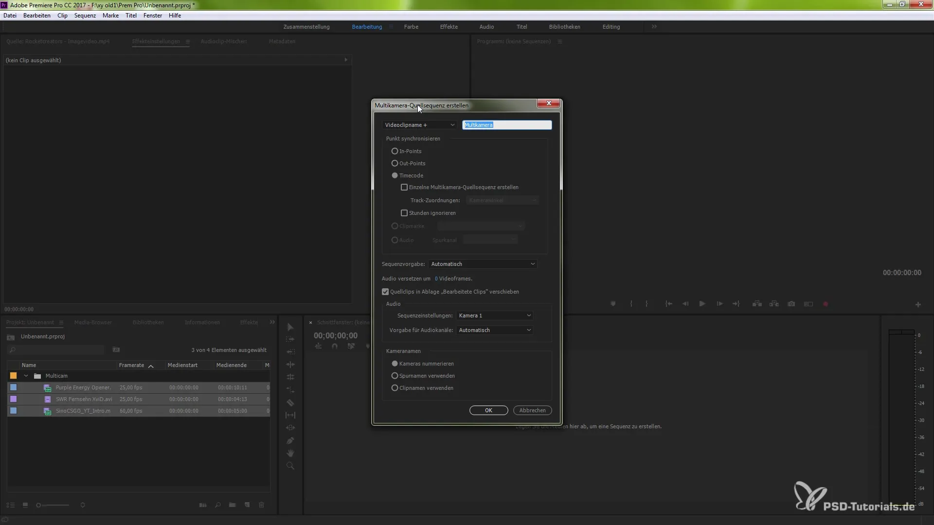 Synchroniser plusieurs angles de caméra dans Premiere Pro CC 7.0