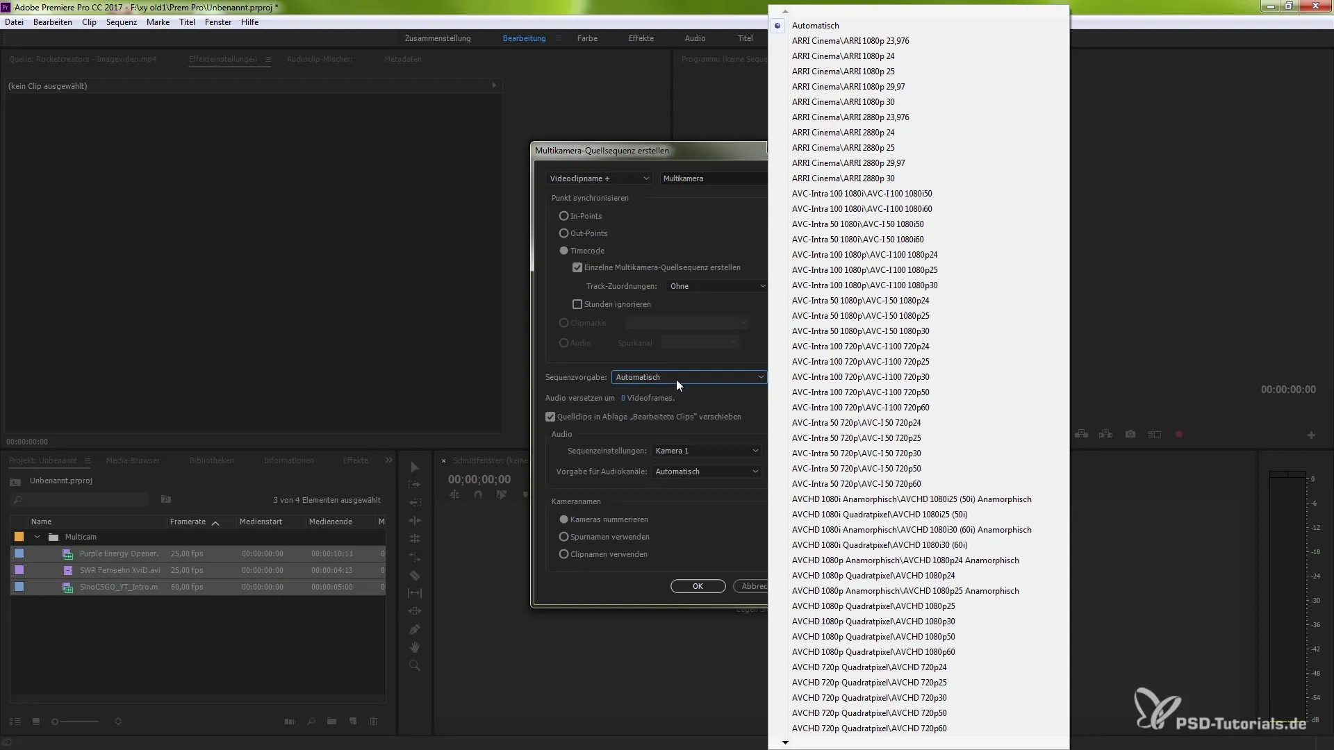 Synchroniser plusieurs angles de caméra dans Premiere Pro CC 7.0
