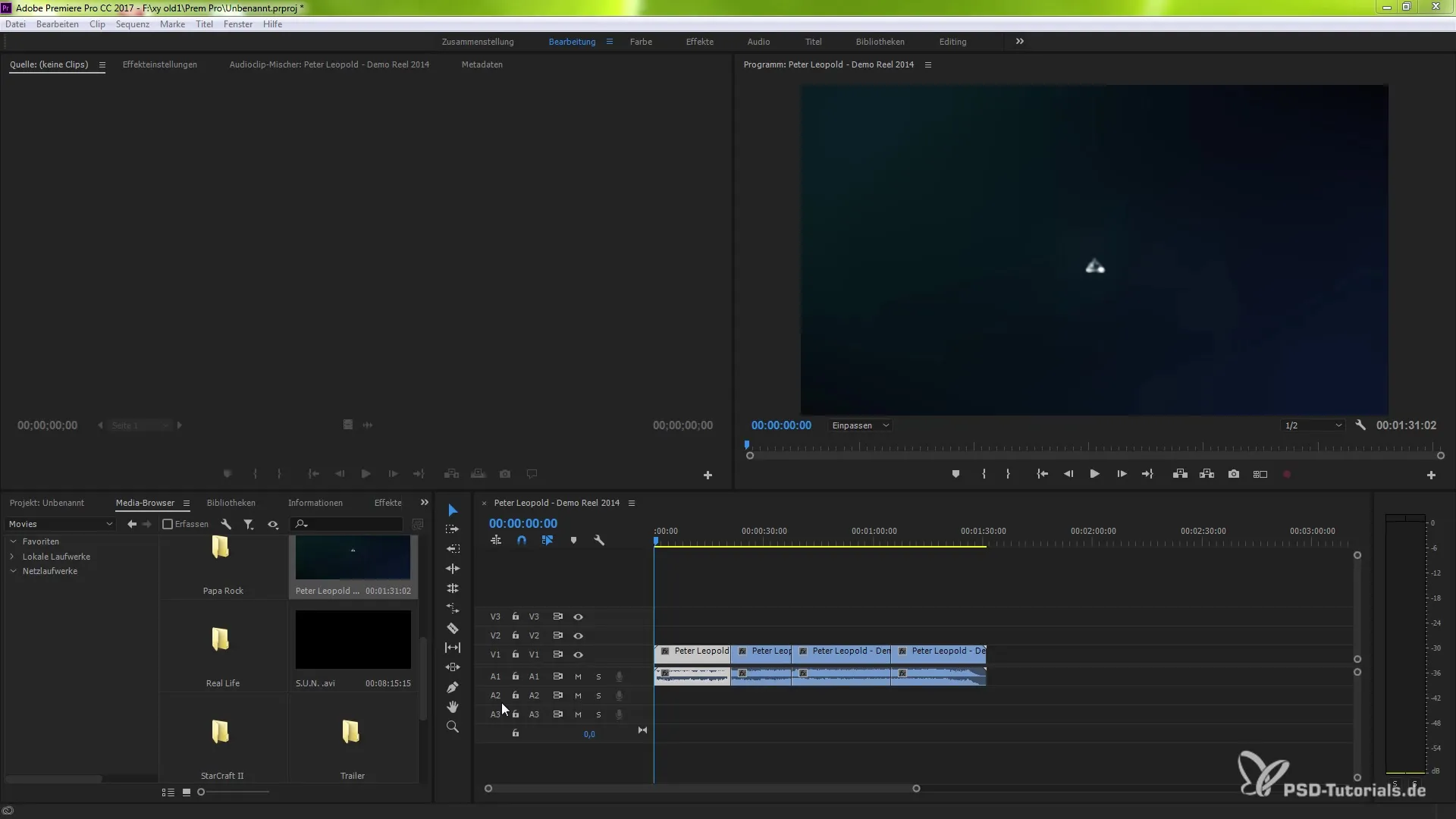 Avota iešana un mērķa vadība programmā Premiere Pro CC