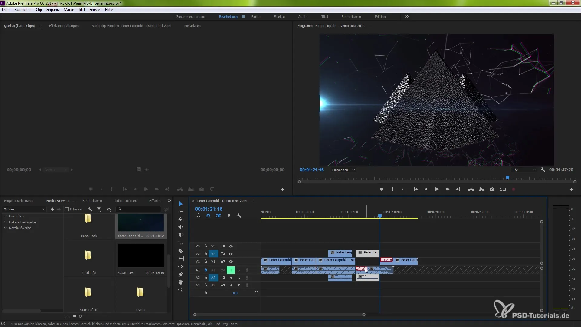 Source-Patching un mērķa vadība Premiere Pro CC