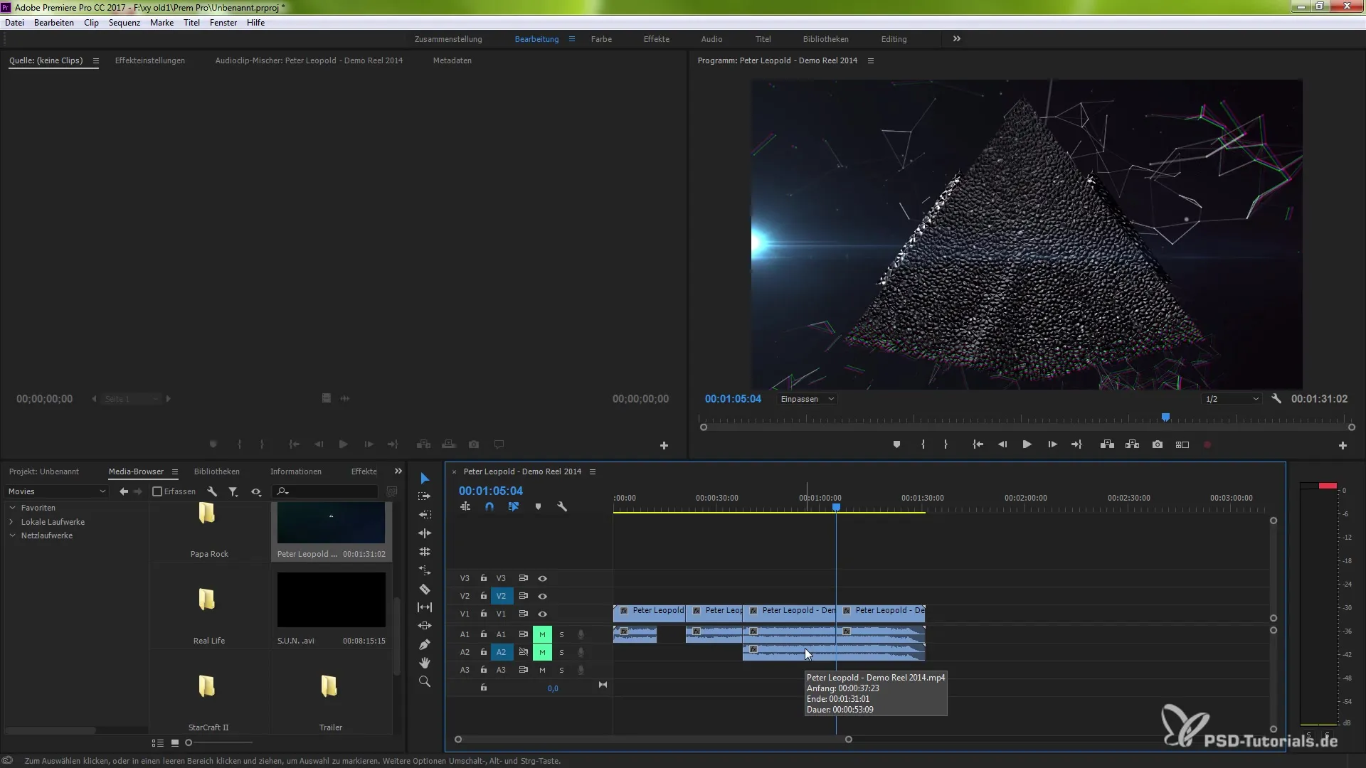 Avota-patchošana un mērķu vadība Premiere Pro CC