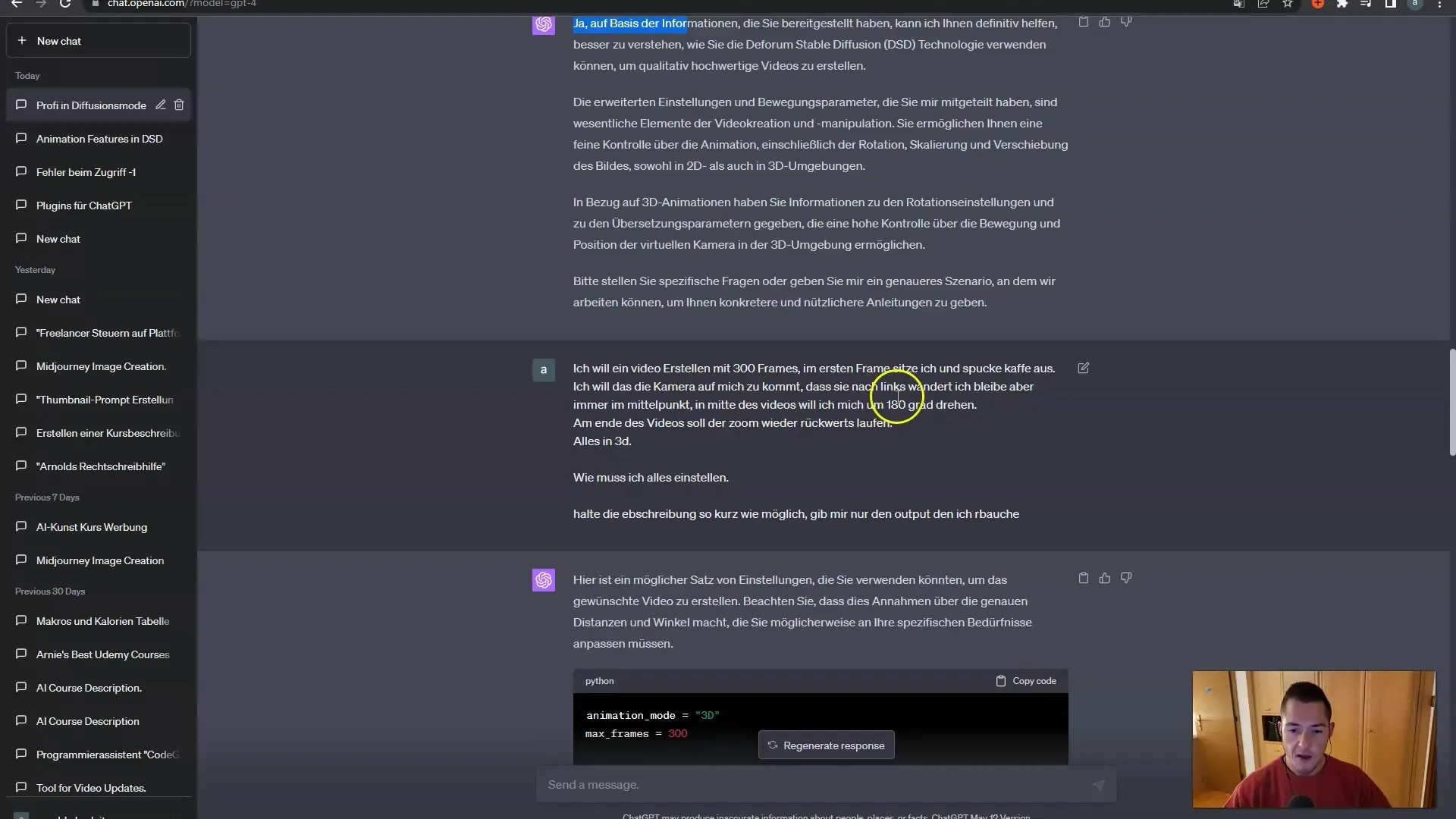 3D 애니메이션에 ChatGPT 4를 사용하기 위한 팁과 요령