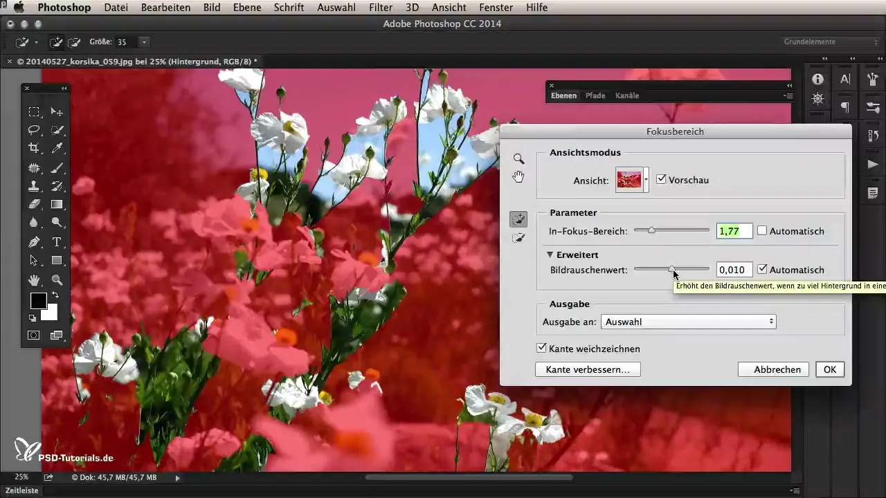 Focus area selection in Photoshop CC 2014 for creative image editing