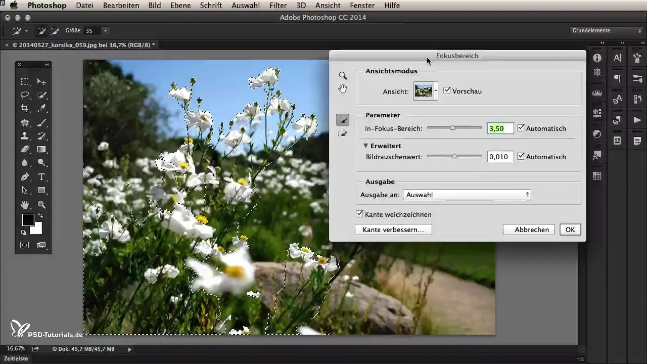 Focus area selection in Photoshop CC 2014 for creative image editing
