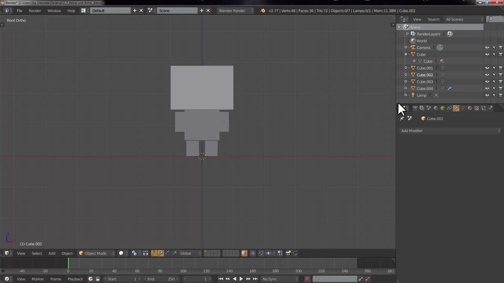 Blender의 Cubecraft 캐릭터를 위한 효율적인 UV 언래핑