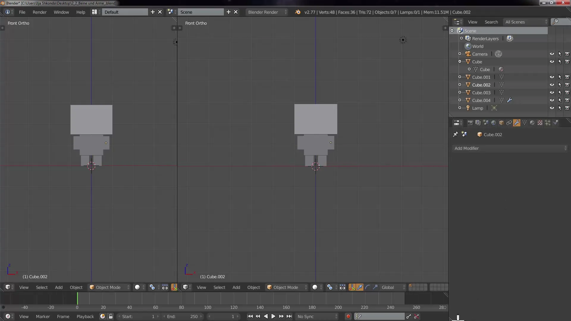 Blender에서 Cubecraft 캐릭터를 위한 효율적인 UV 언랩핑