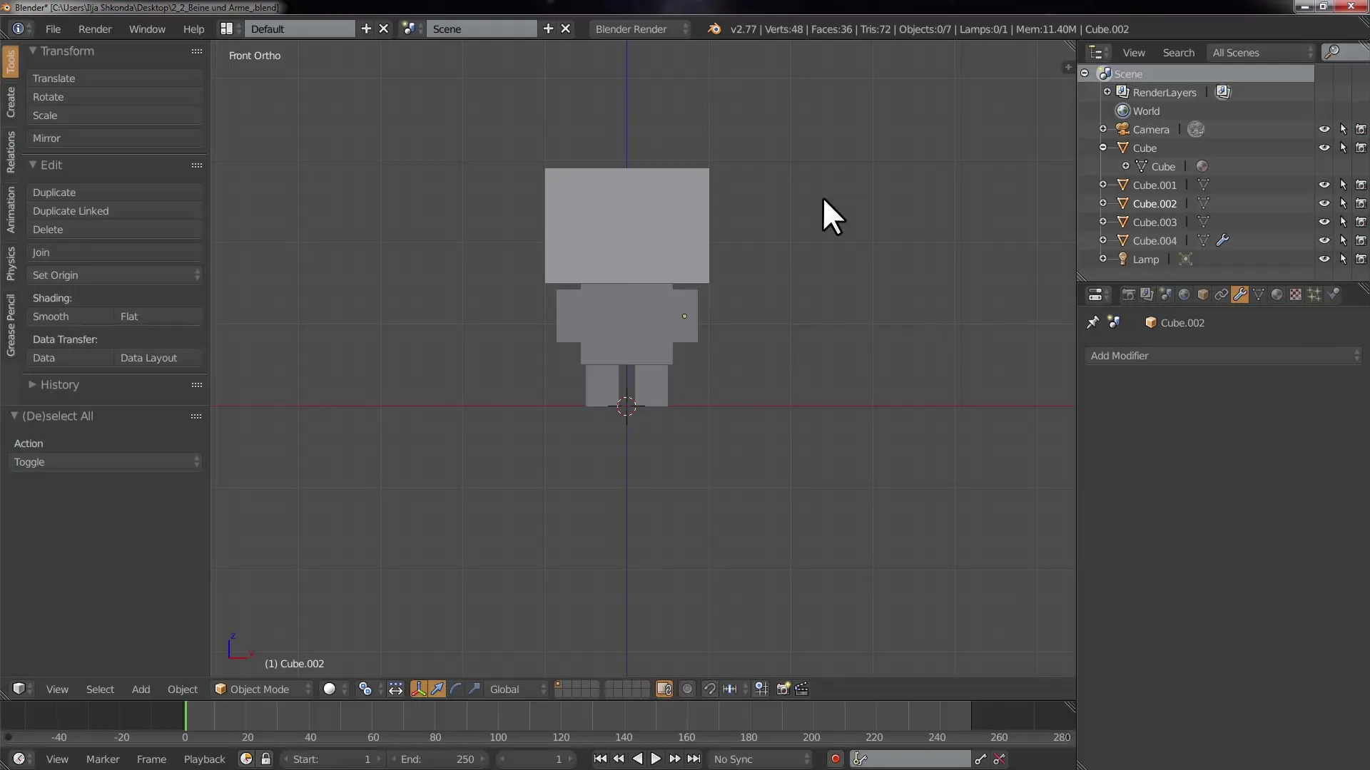 Blender에서 Cubecraft 캐릭터를 위한 효율적인 UV 언래핑