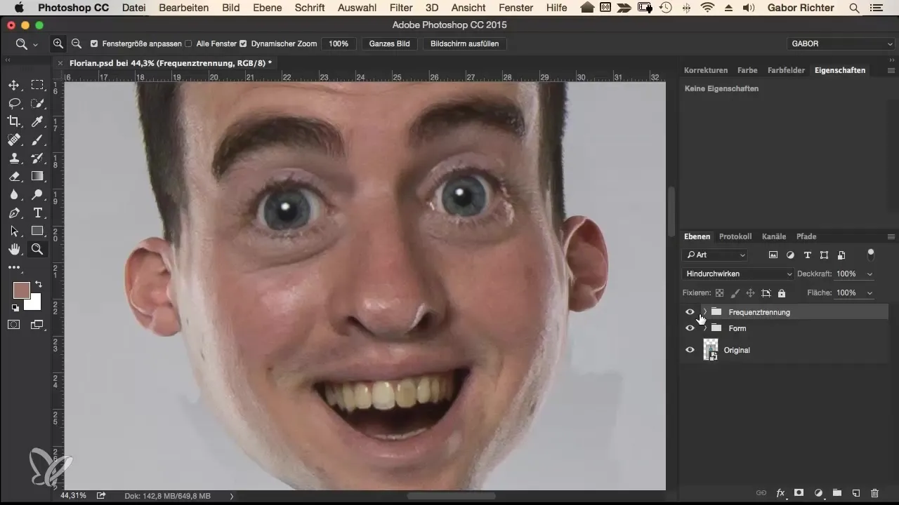 Perfect frequency separation for skin retouching
