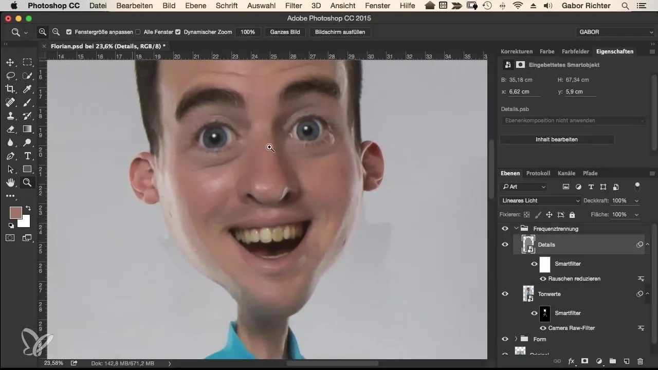 Perfect frequency separation for skin retouching