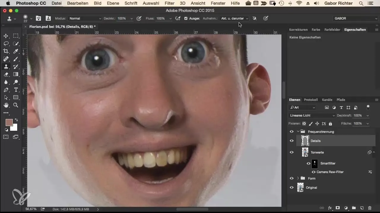 Perfect frequency separation for skin retouching