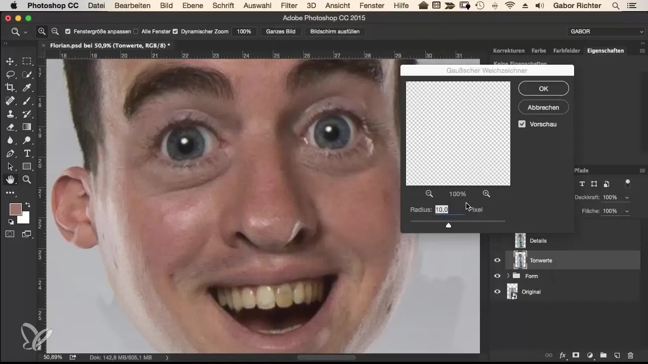 Perfect frequency separation for skin retouching