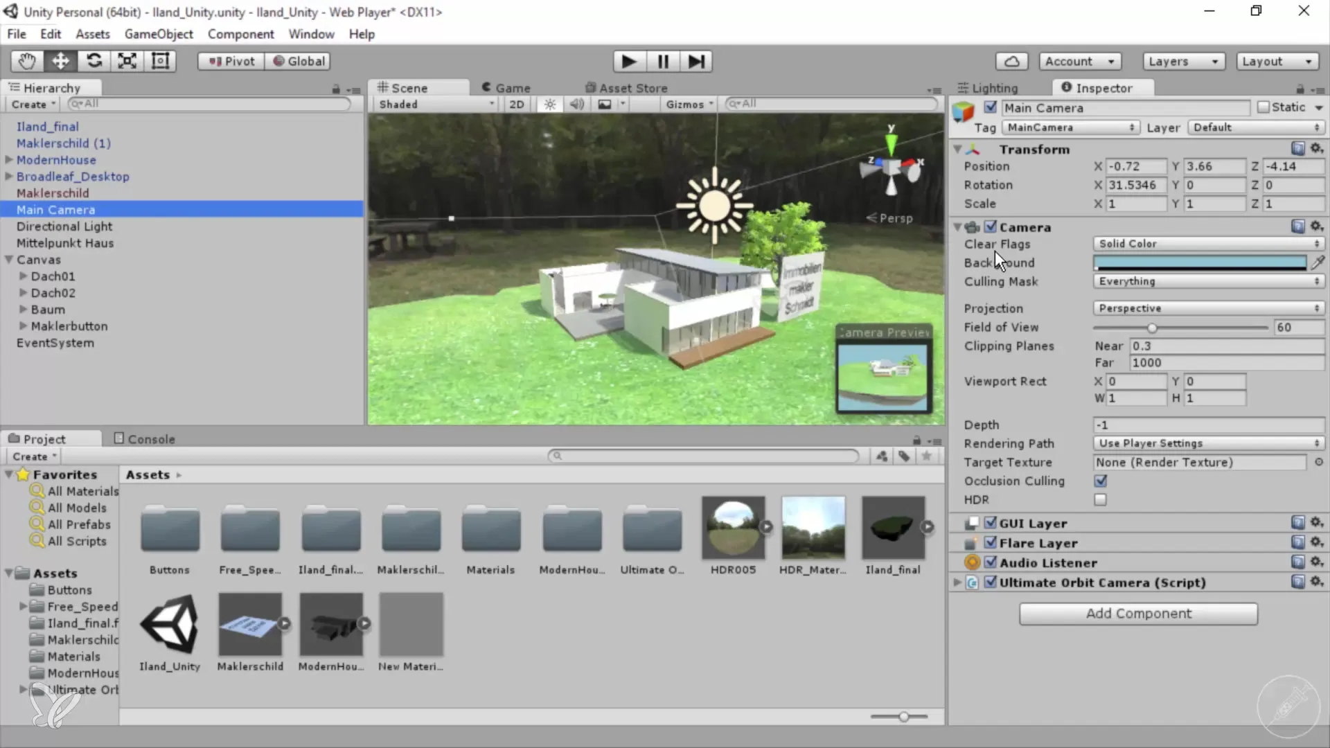 Añadir efectos de cámara para visualizaciones arquitectónicas en Unity