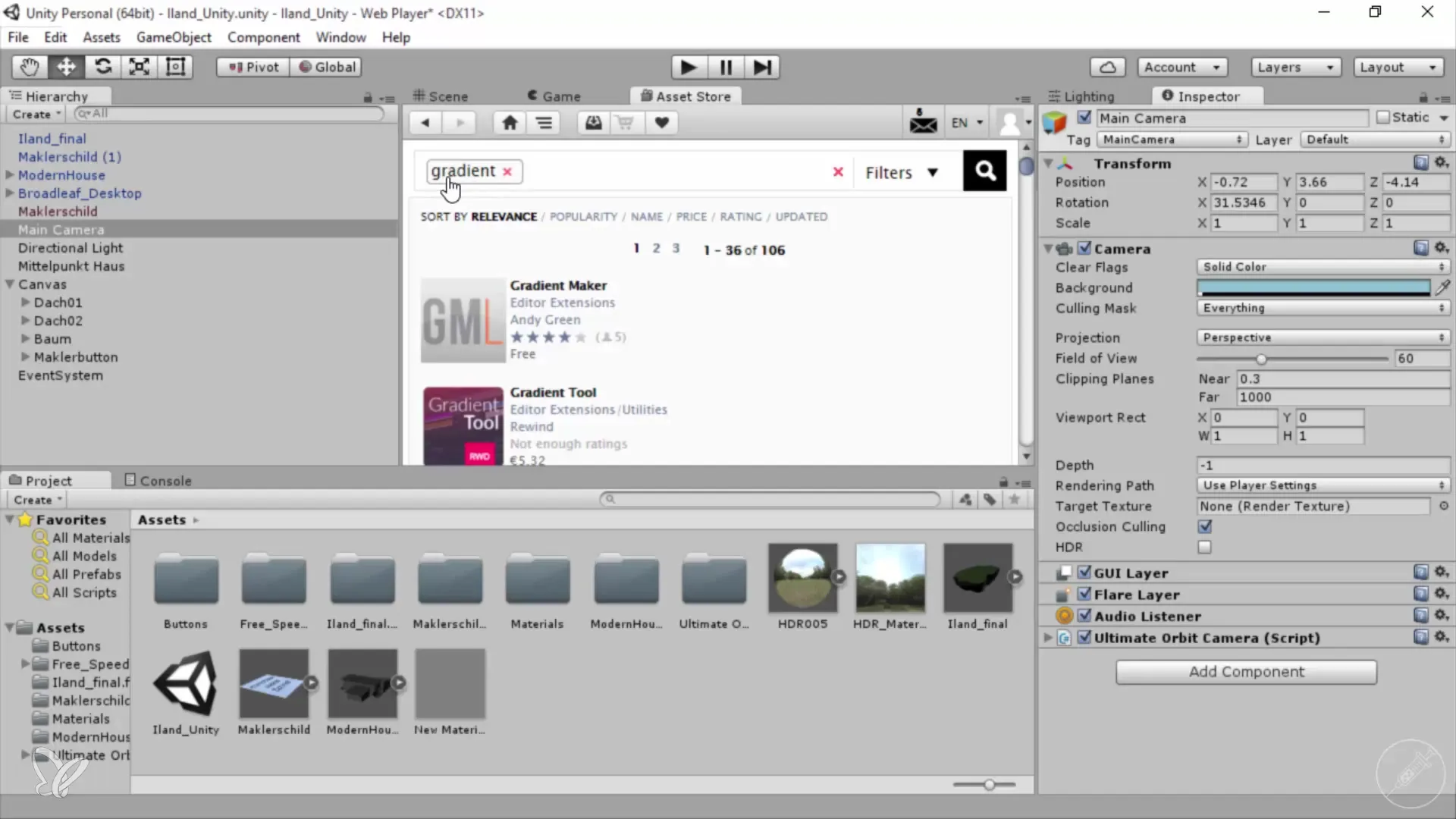 Añadir efectos de cámara para visualizaciones arquitectónicas en Unity