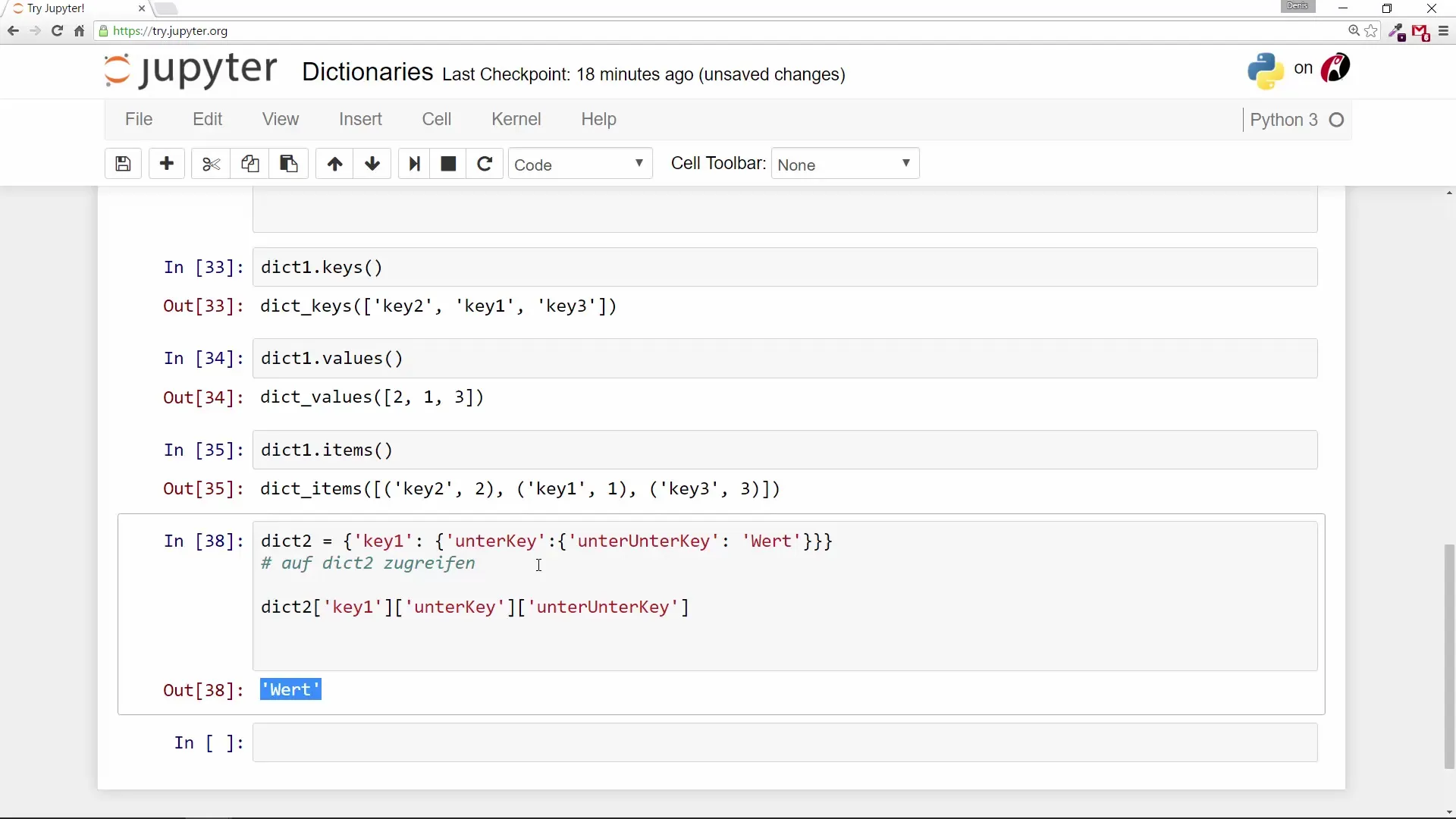 Trabalhar de forma eficiente com dictionaries em Python