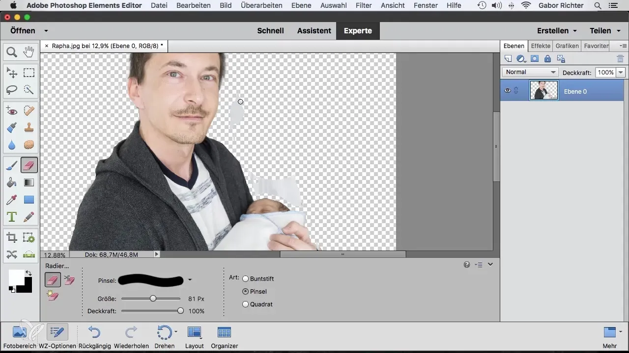 Ефикасно използване на Radiergummi в Photoshop Elements
