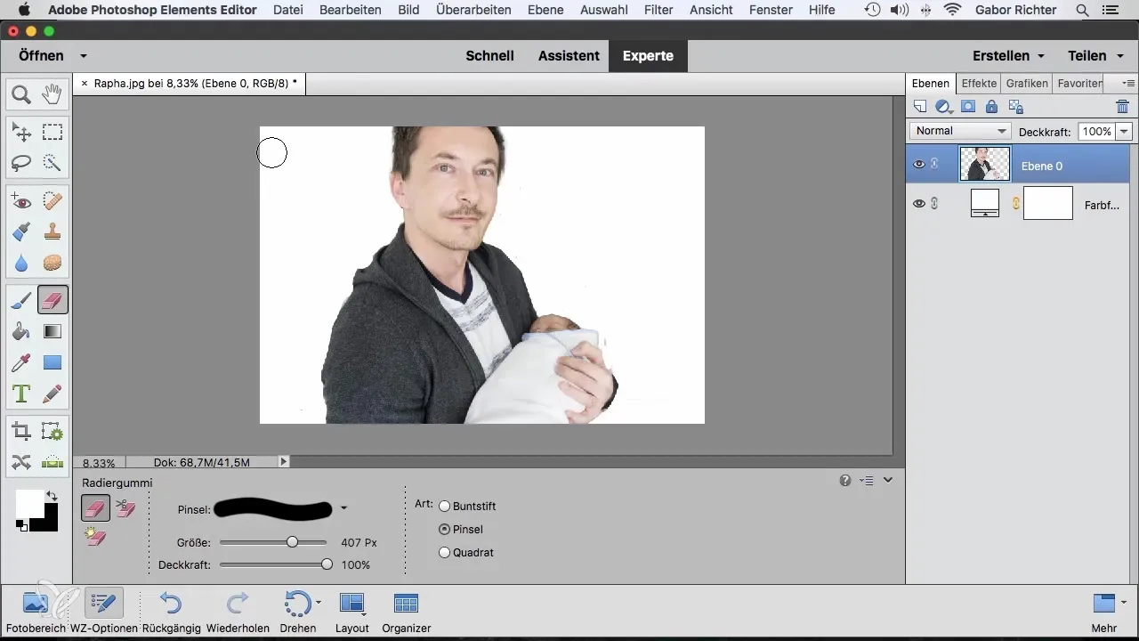 Ефективно използване на гумичка в Photoshop Elements