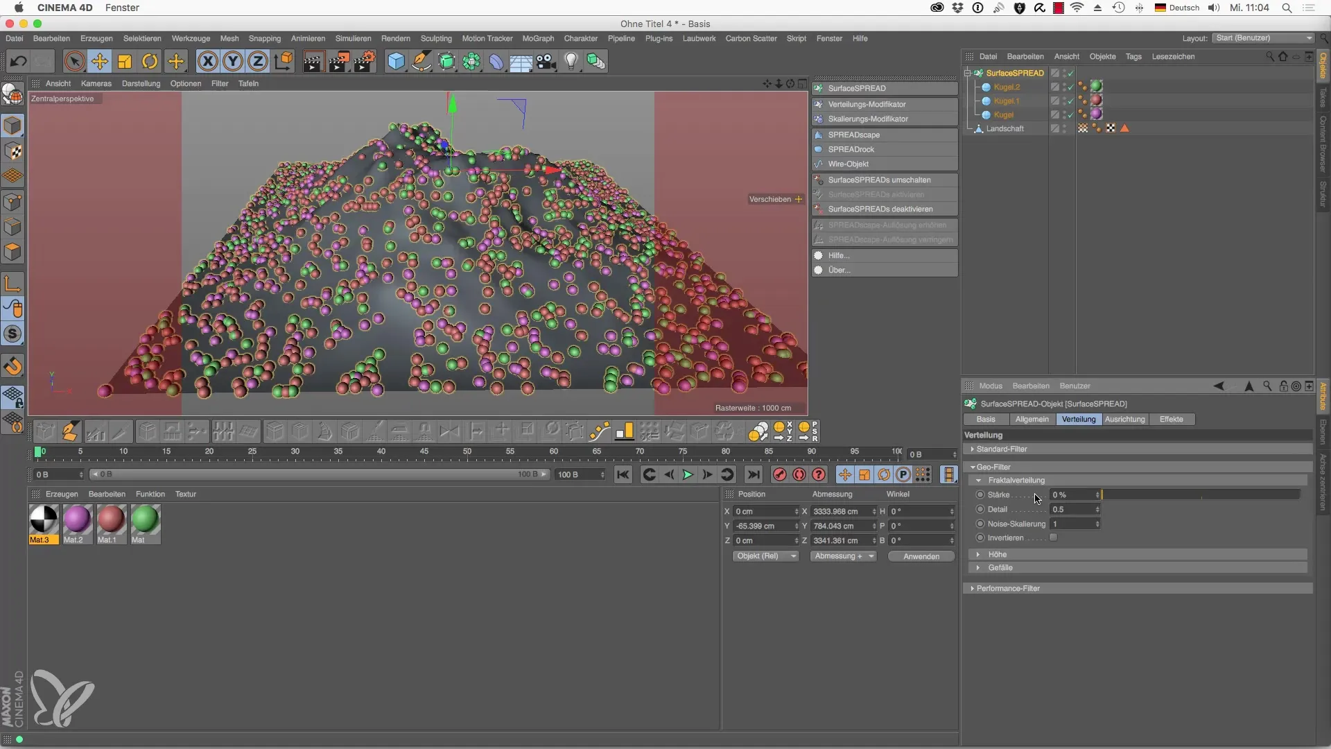 SurfaceSPREAD의 효과적인 사용을 위한 Cinema 4D