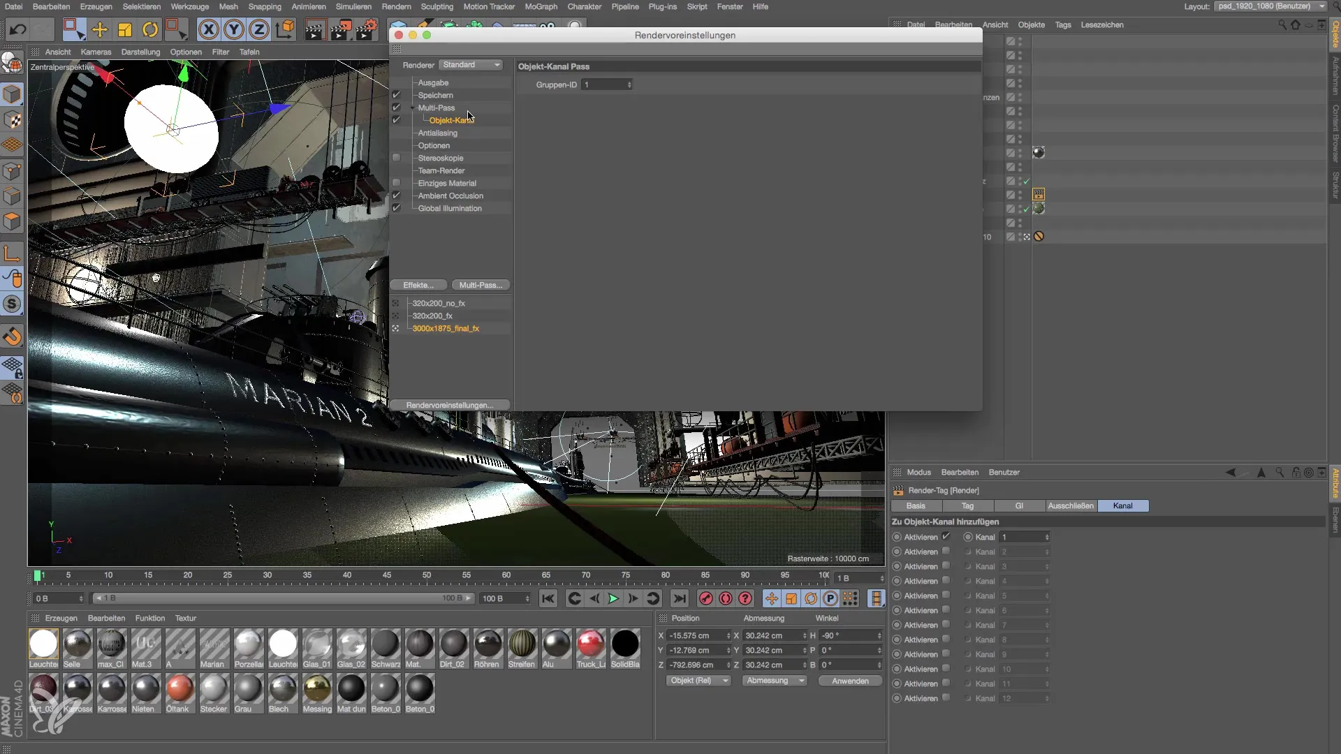 Настройки рендеринга в Cinema 4D для эффективного постпродакшена