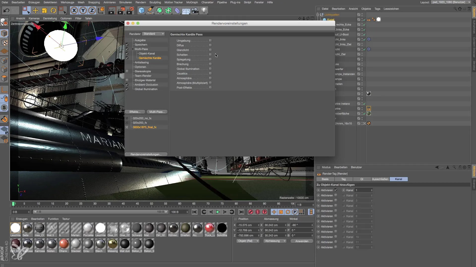 Настройки рендеринга в Cinema 4D для эффективного постпродакшена