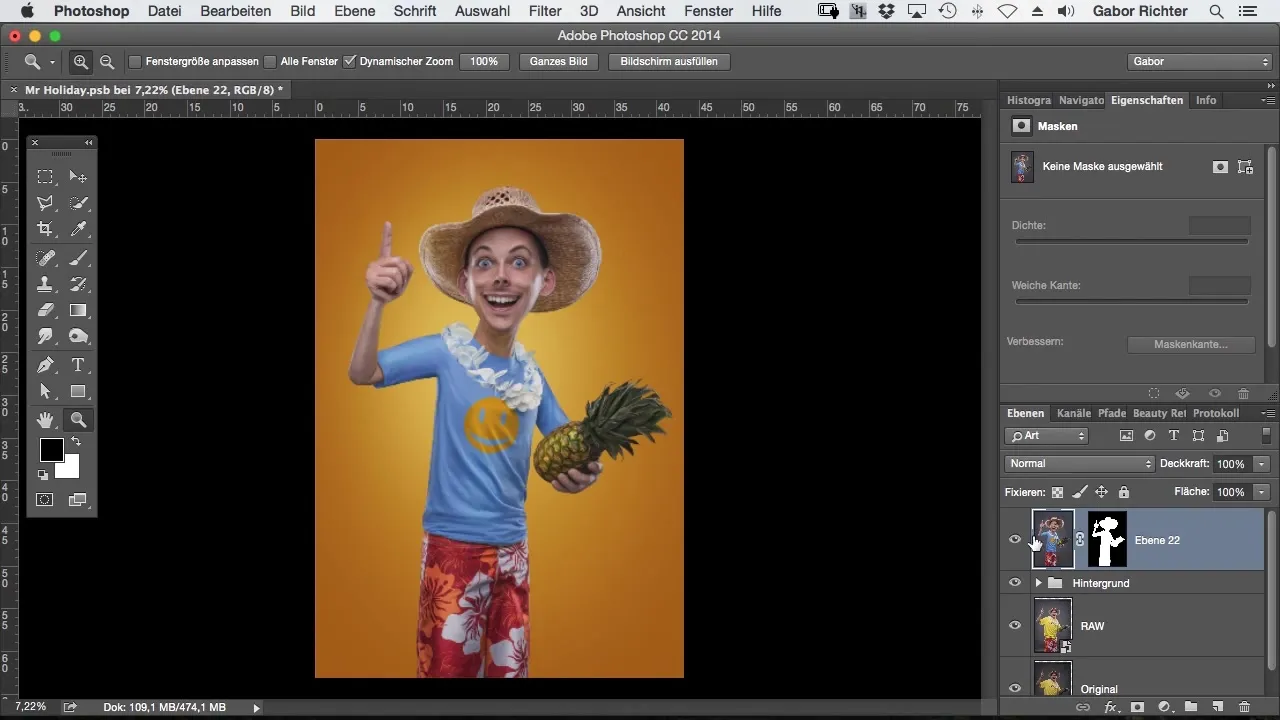 Liquify with mask in Photoshop for comic style