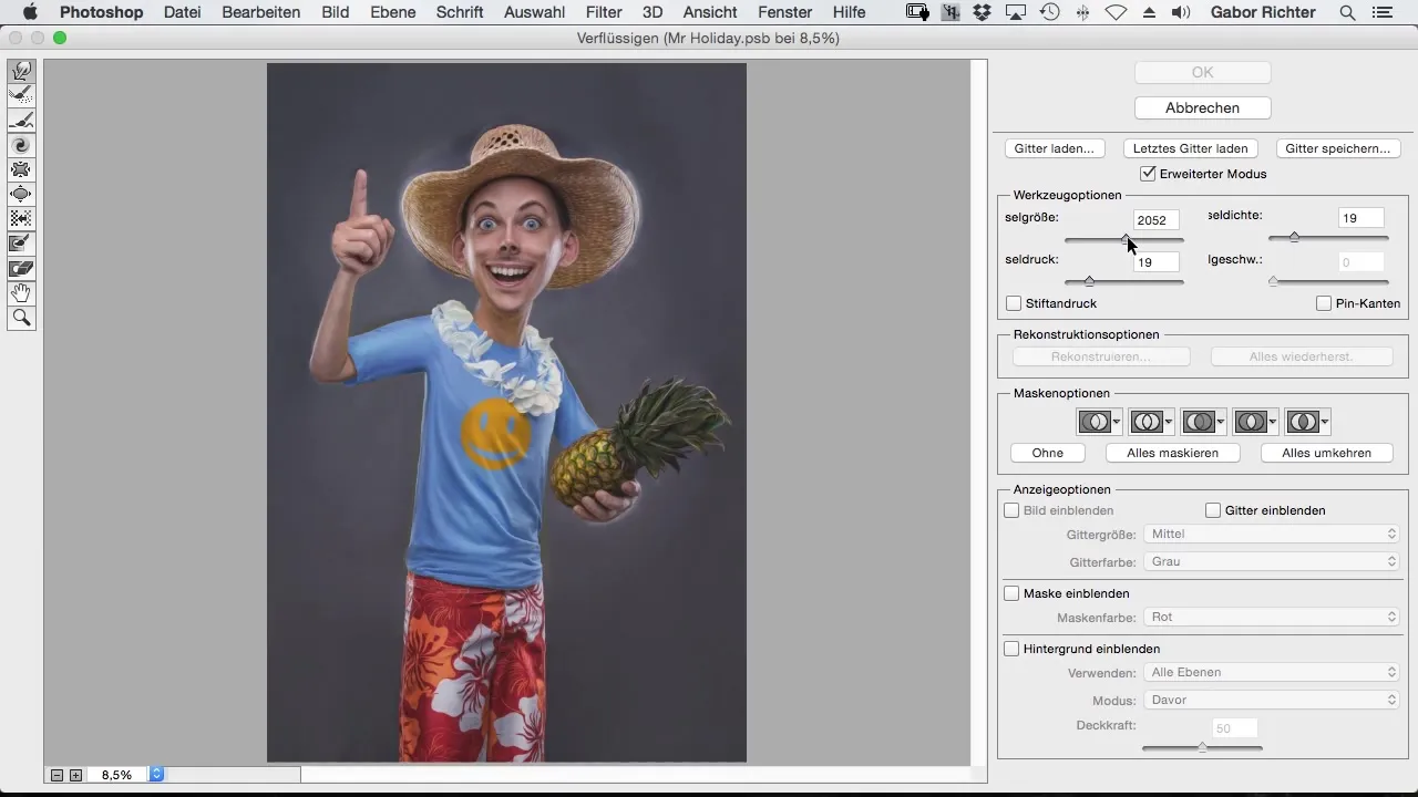 Liquify with mask in Photoshop for comic style