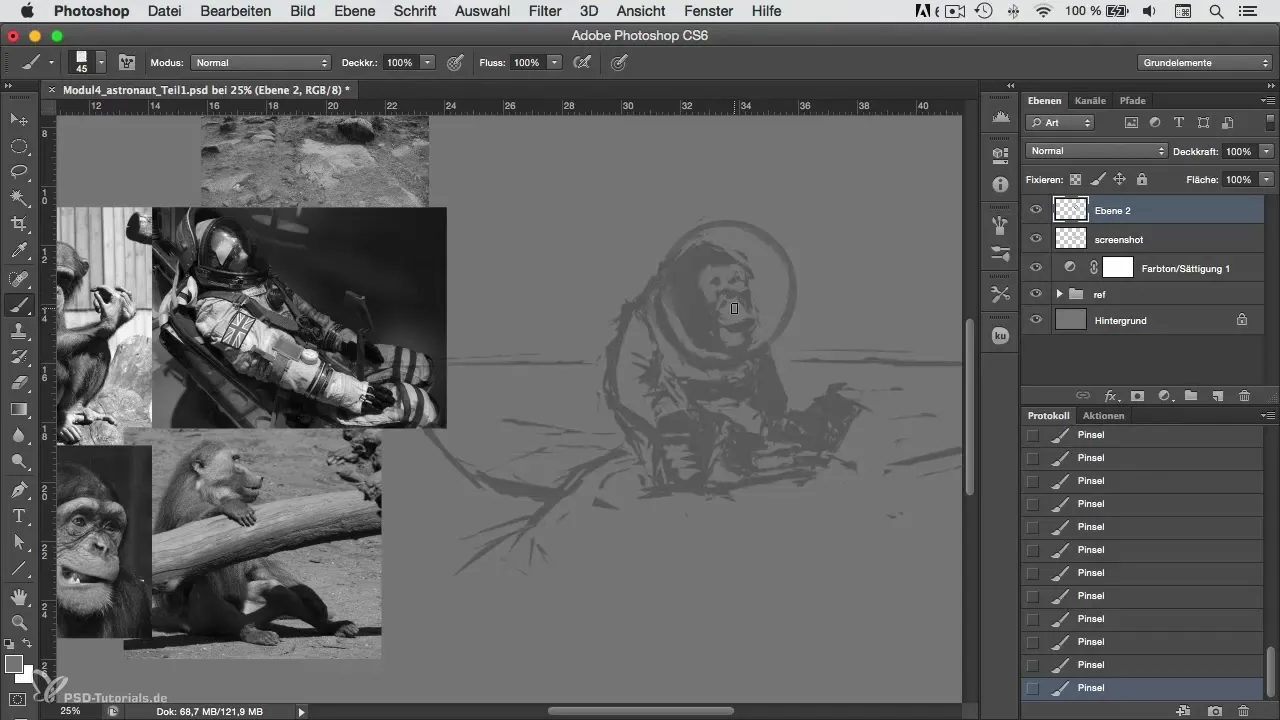 Character-Painting in Photoshop: schets leren bewerken