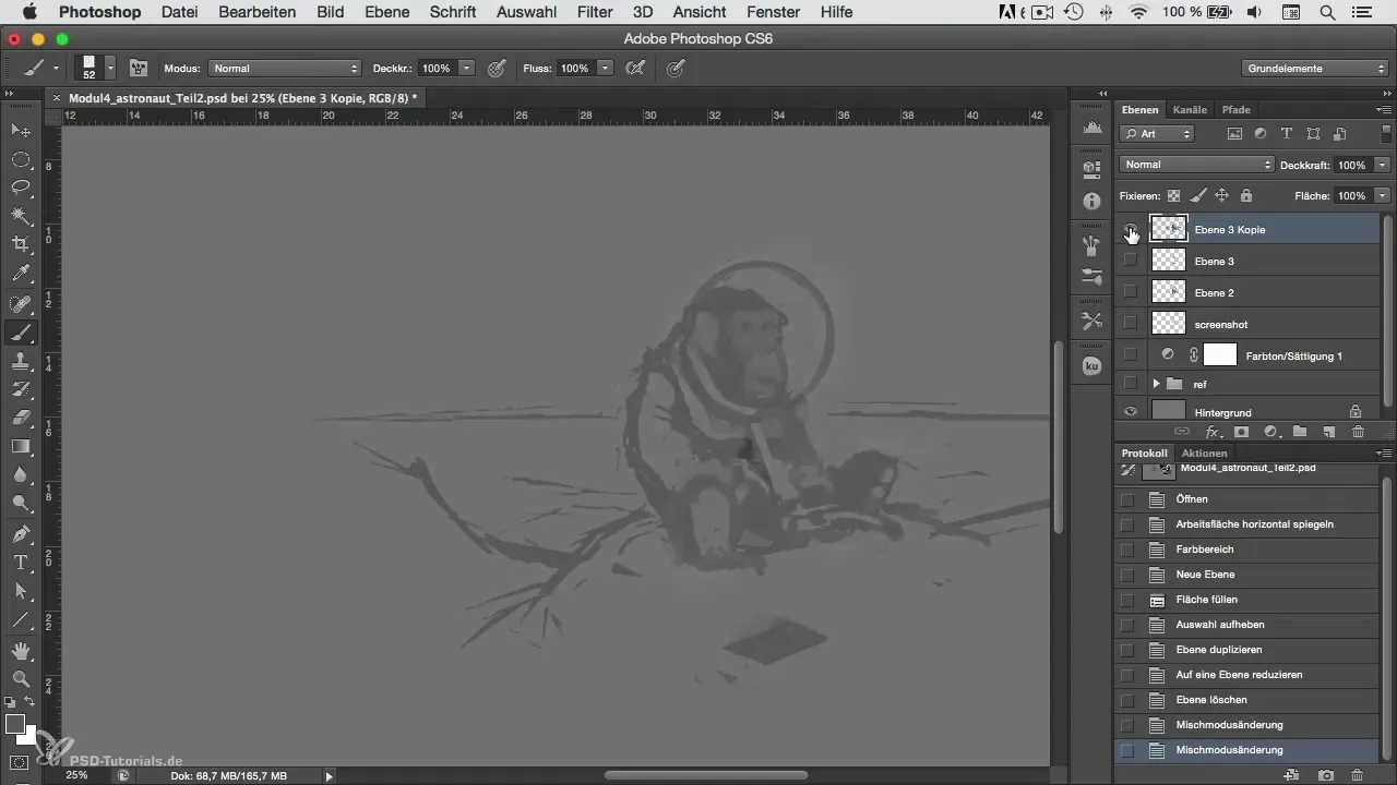 Astronautas en Photoshop - Colores vibrantes diseñar