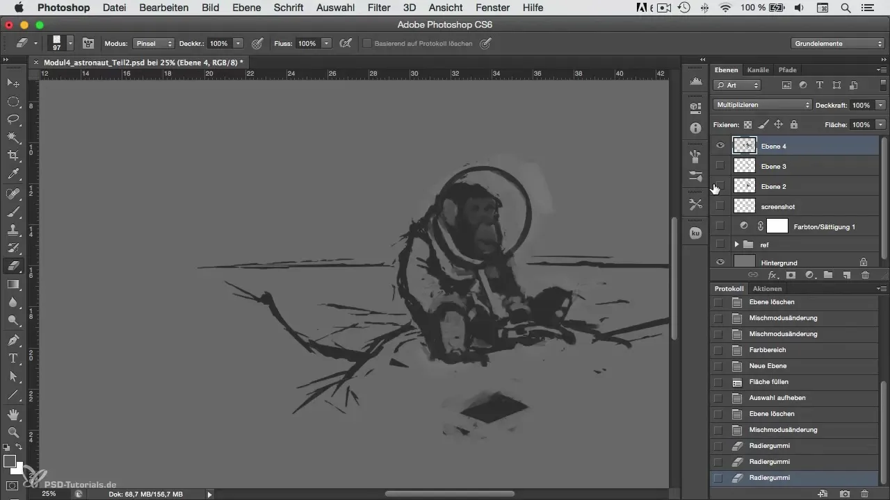 Astronautas en Photoshop – Colores vivos crear