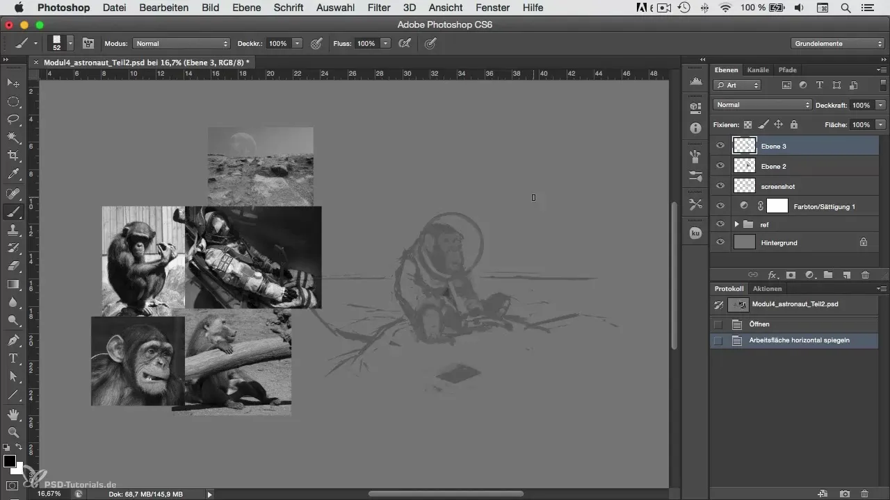 Astronautas en Photoshop - dar vida a los colores